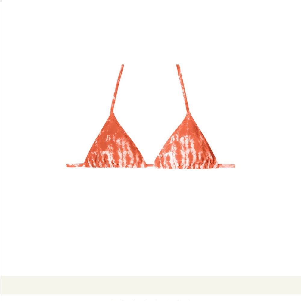 Peach Tie Dye Triangle Bikini Top